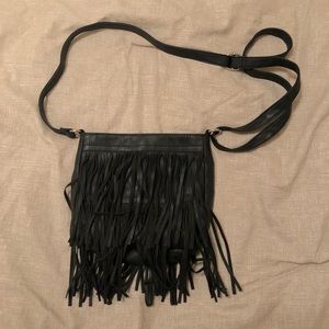 Black fringe purse